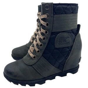 Sorel Women's Green Lace-Up Wedge Boots